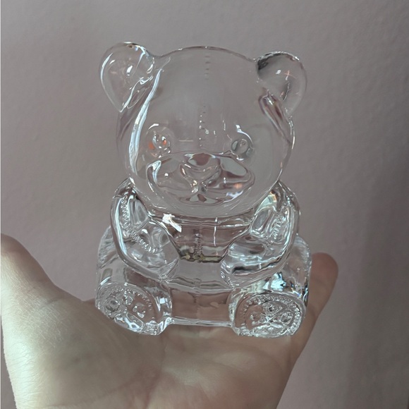 PartyLite Clear Glass Teddy Bear Candle Holder Vintage - Picture 4 of 8